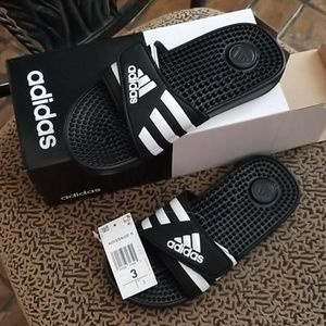 Adidas slides kids size 3 black new
